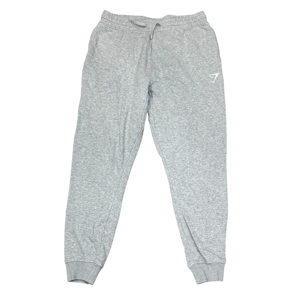 Gymshark Crest Joggers Mens Medium Gray Marl Tapered Fleece Sweatpants A1A2A